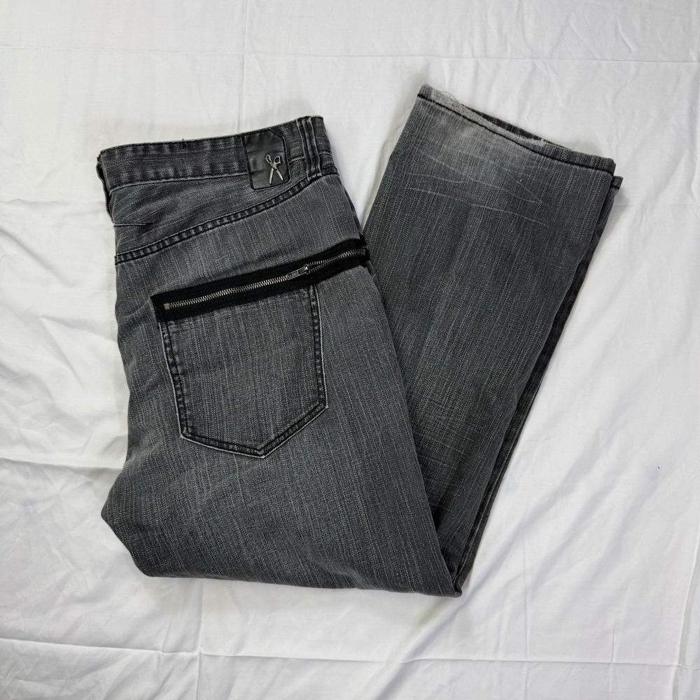 VTG Marc Ecko Jeans Cut and Sew Black Denim Men's 38x30 Straight Grunge Designer - Picture 2 of 16